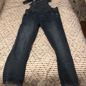 Free people medium wash overalls